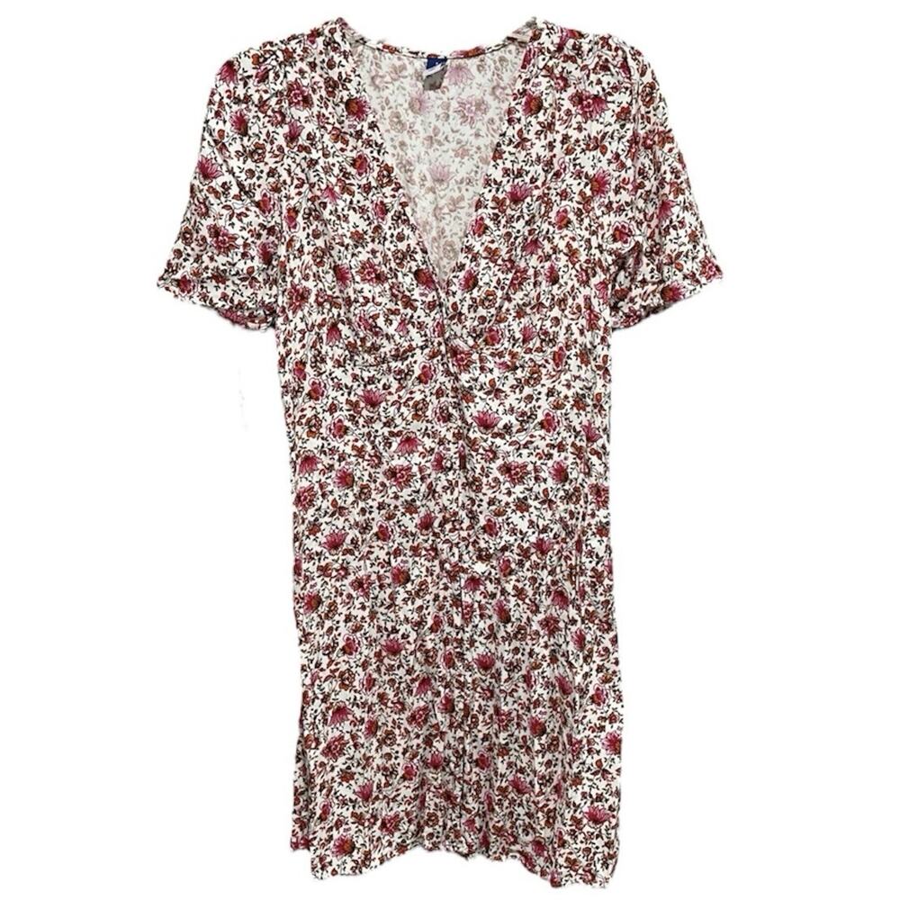 Old Navy Babydoll Mini Dress Size Small Ditsy Floral Button Front Boho Feminine